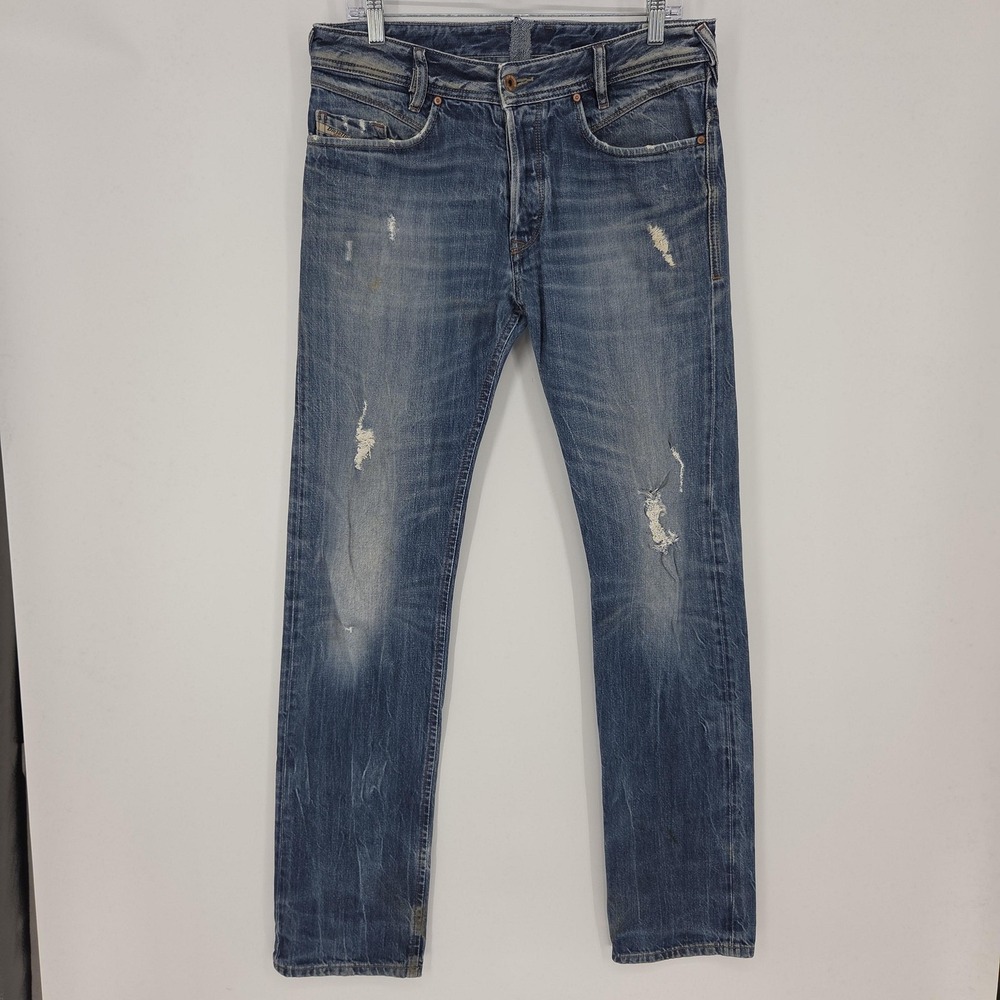 Diesel Jeans Mens Blue Iakop Regular Slim Tapered Denim 008B9 Altered Fits 32x32